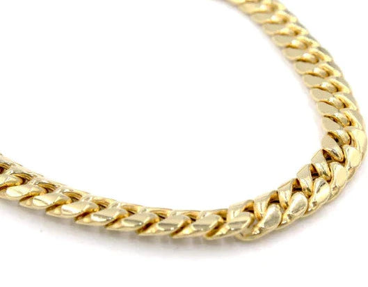 10K YELLOW GOLD SEMI SOLID MIAMI CUBAN CHAIN 26" 14.80MM