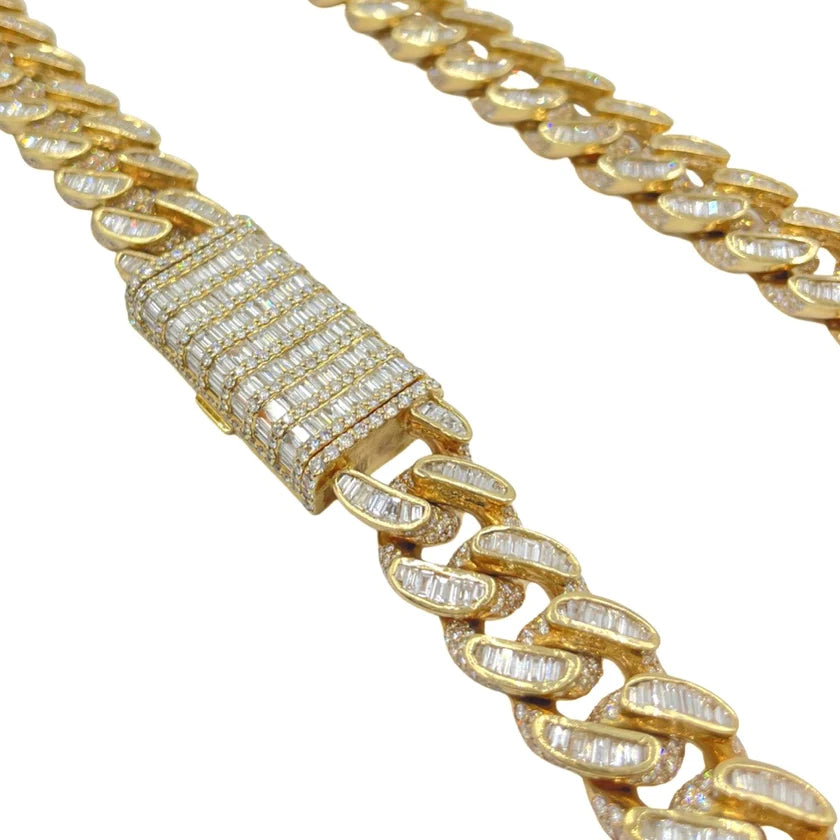 10K MIAMI CUBAN BAGUETTE DIAMOND CHAIN 50.80 CTTW 14.50MM