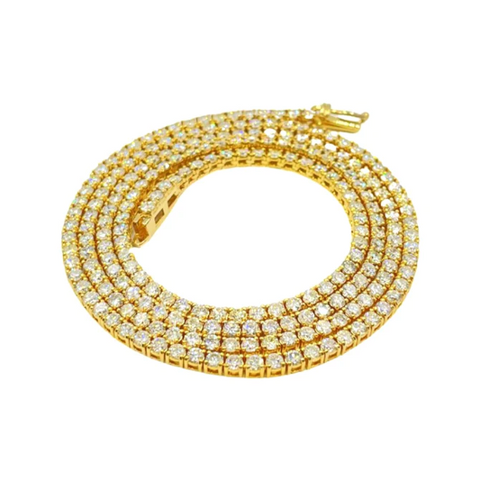 14K TENNIS CHAIN DIAMOND 22" 10.45CTTW 2.5MM