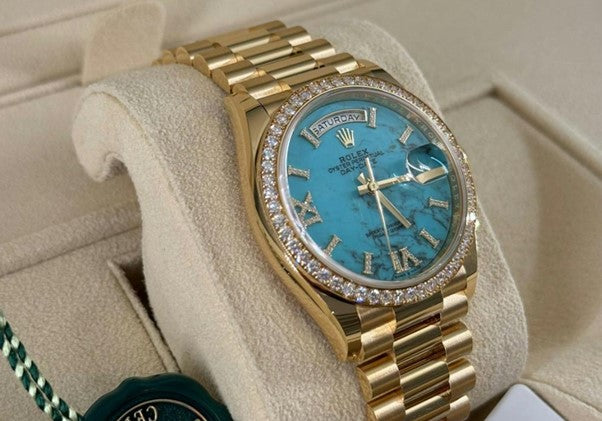 Rolex - Daydate 36 Yellow Gold, Diamond Bezel, Diamond Dial 128348RBR