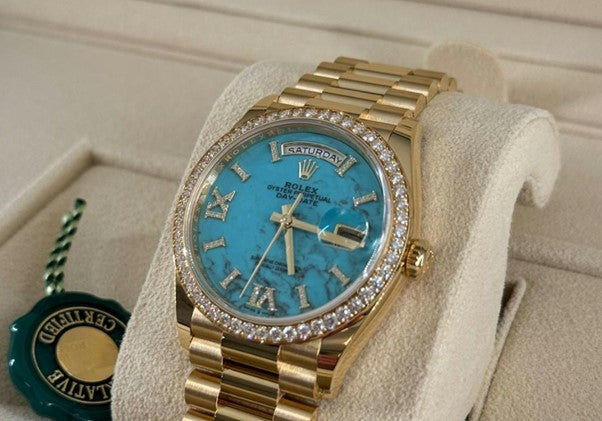 Rolex - Daydate 36 Yellow Gold, Diamond Bezel, Diamond Dial 128348RBR