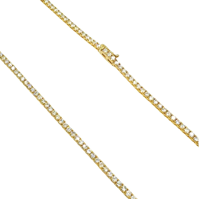 14K TENNIS CHAIN DIAMOND 22" 10.45CTTW 2.5MM