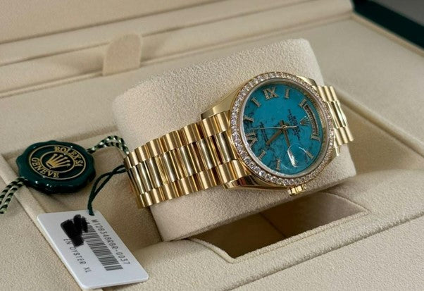 Rolex - Daydate 36 Yellow Gold, Diamond Bezel, Diamond Dial 128348RBR