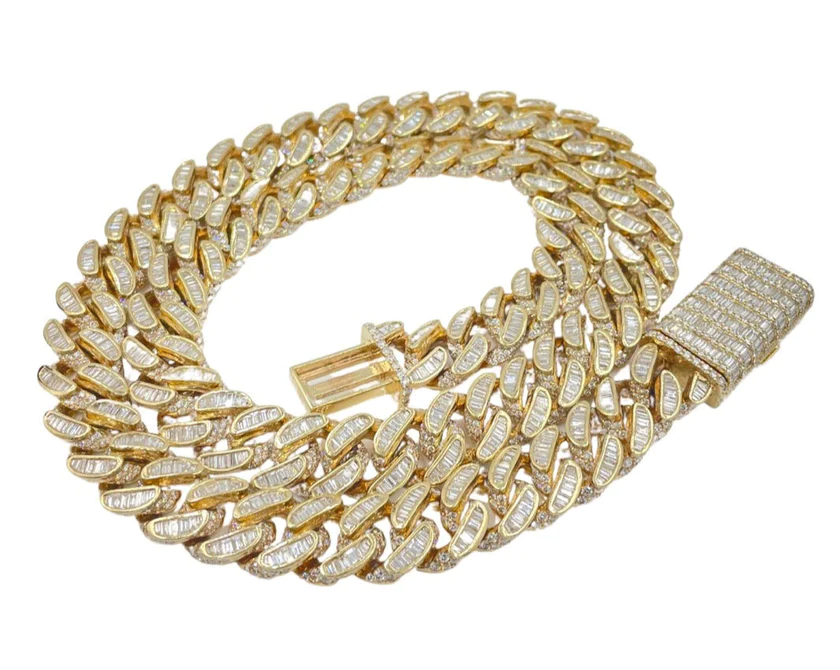 10K MIAMI CUBAN BAGUETTE DIAMOND CHAIN 50.80 CTTW 14.50MM