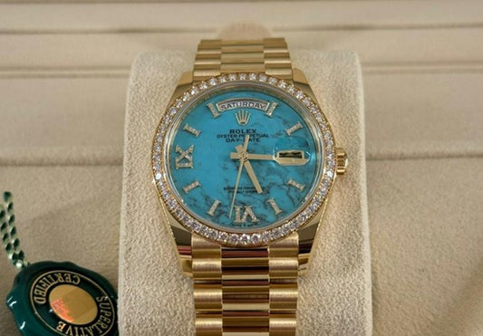 Rolex - Daydate 36 Yellow Gold, Diamond Bezel, Diamond Dial 128348RBR